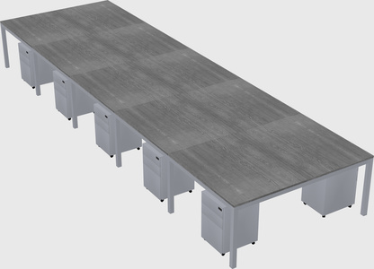 Shared rectangular desk