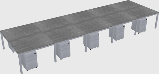 Shared rectangular desk