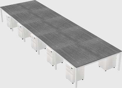 Shared rectangular desk