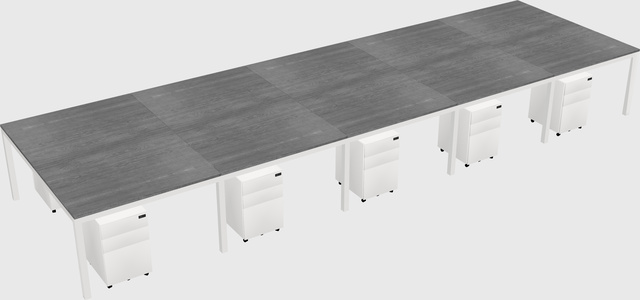 Shared rectangular desk
