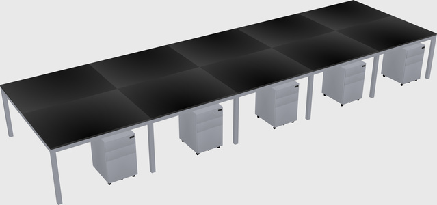 Shared rectangular desk