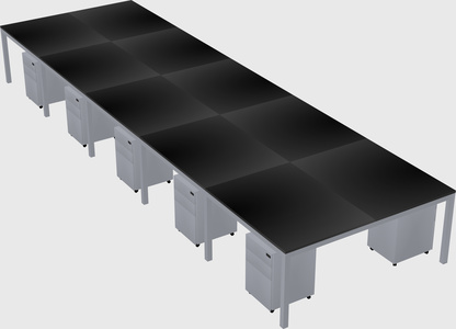 Shared rectangular desk