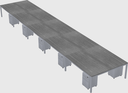 Shared rectangular desk