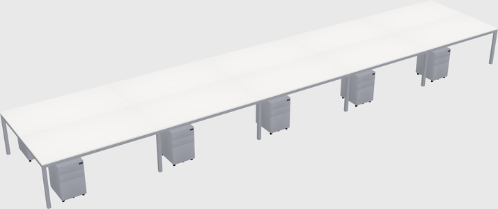 Shared rectangular desk
