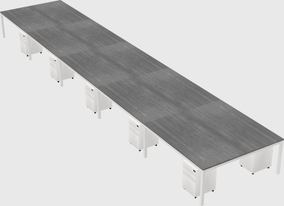 Shared rectangular desk