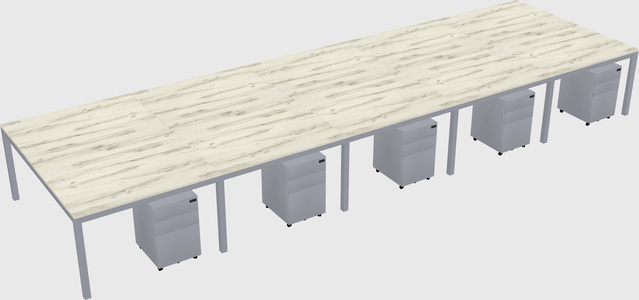 Shared rectangular desk