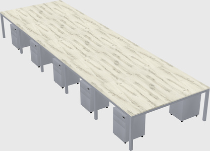Shared rectangular desk