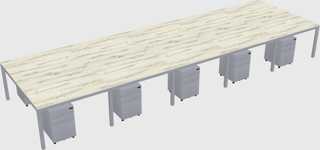 Shared rectangular desk