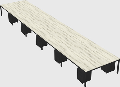 Shared rectangular desk