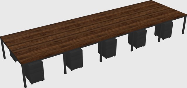 Shared rectangular desk