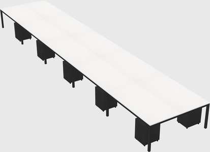 Shared rectangular desk