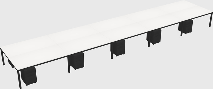 Shared rectangular desk