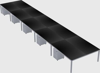 Shared rectangular desk