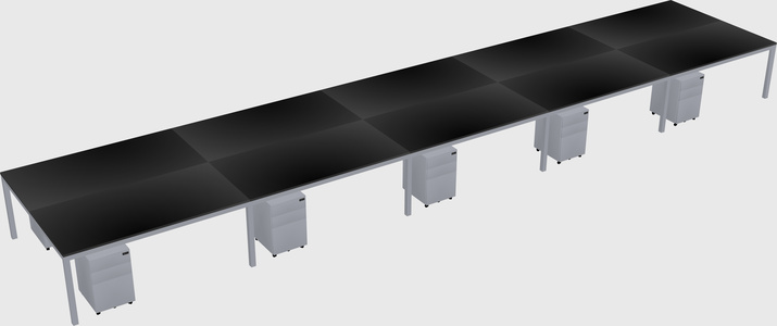 Shared rectangular desk