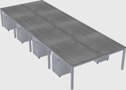 Shared rectangular desk