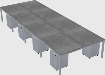 Shared rectangular desk