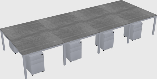 Shared rectangular desk