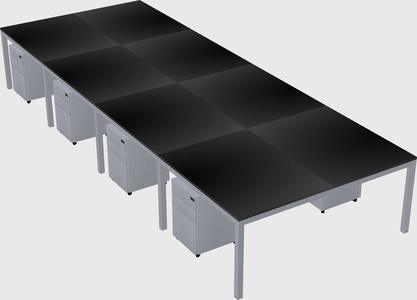 Shared rectangular desk