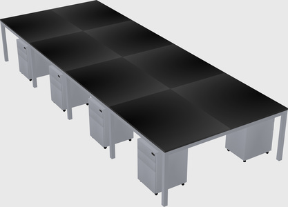 Shared rectangular desk
