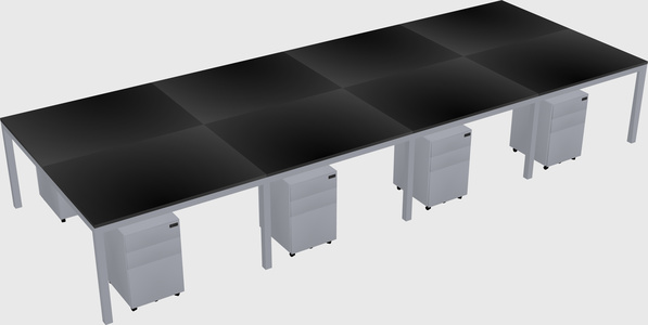 Shared rectangular desk