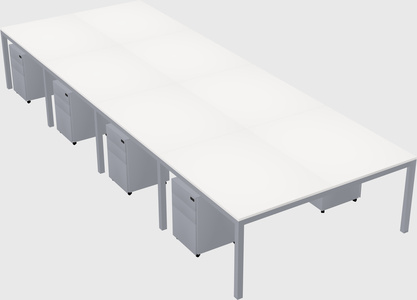 Shared rectangular desk
