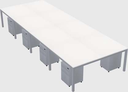 Shared rectangular desk