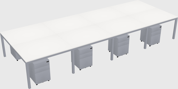 Shared rectangular desk