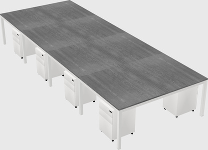 Shared rectangular desk