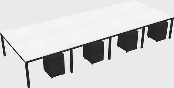 Shared rectangular desk