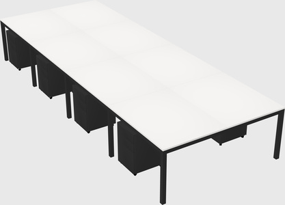 Shared rectangular desk