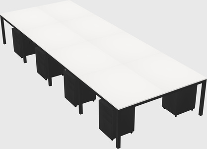 Shared rectangular desk