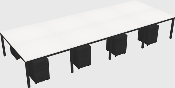 Shared rectangular desk