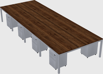 Shared rectangular desk