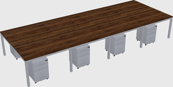 Shared rectangular desk