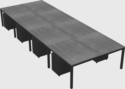 Shared rectangular desk