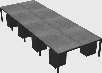 Shared rectangular desk