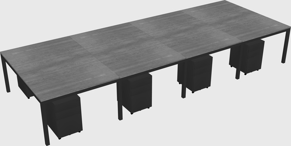 Shared rectangular desk