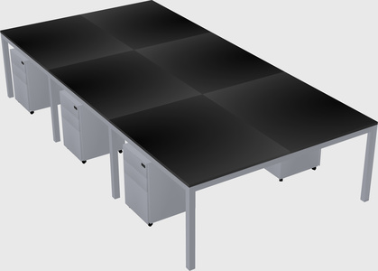 Shared rectangular desk