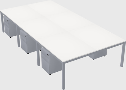 Shared rectangular desk