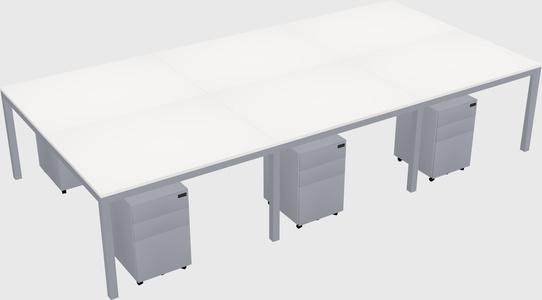 Shared rectangular desk