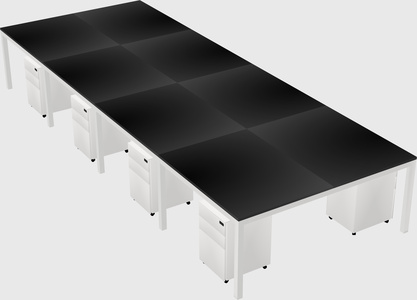 Shared rectangular desk