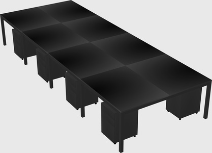 Shared rectangular desk