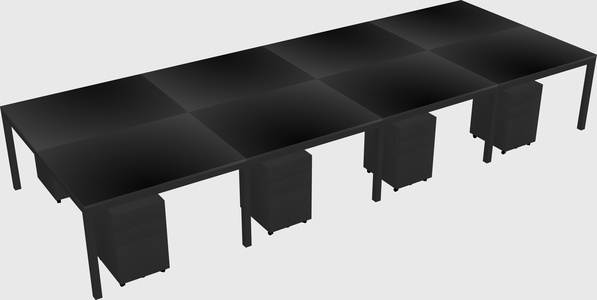 Shared rectangular desk