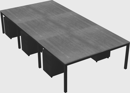 Shared rectangular desk