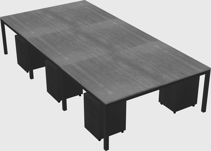 Shared rectangular desk