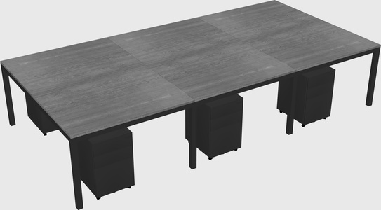 Shared rectangular desk