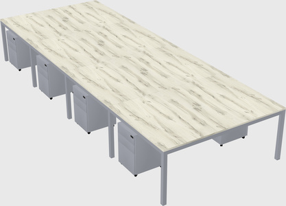 Shared rectangular desk