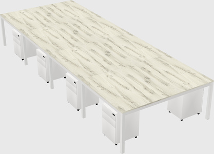 Shared rectangular desk