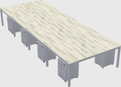 Shared rectangular desk