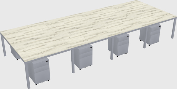 Shared rectangular desk